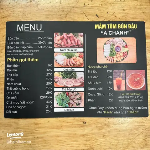 Review Bún Đậu A Chảnh Quận 7: Trải Nghiệm Ẩm Thực Chuẩn Vị Hà Nội