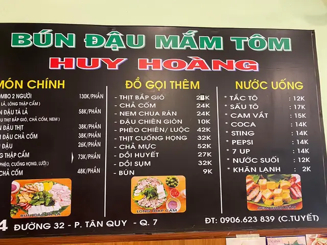 Khám Phá Bún Đậu Mắm Tôm Huy Hoàng: Đánh Giá, Menu & Địa Chỉ Uy Tín