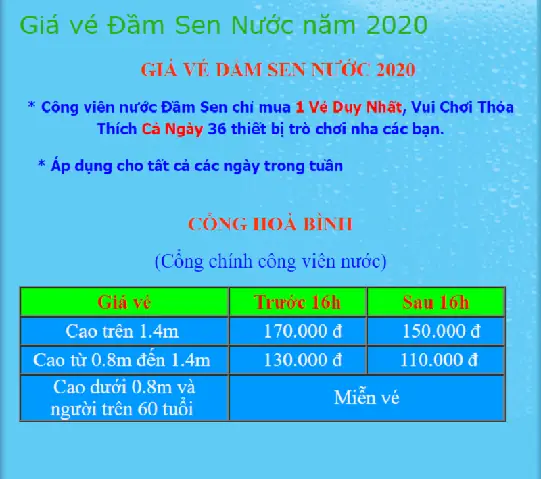 Giờ Hoạt Động Đầm Sen Nước Cập Nhật Mới Nhất