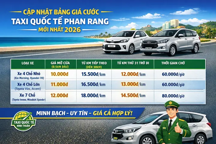 Giá Taxi Quốc Tế Ninh Thuận 2026: Bảng So Sánh Chi Tiết & Cách Tiết Kiệm Tối Ưu