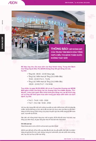 Giờ Hoạt Động Aeon Mall Bình Tân Chi Tiết Nhất