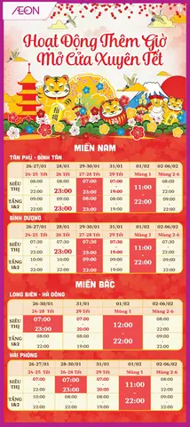 Giờ Hoạt Động Aeon Mall Bình Tân Chi Tiết Nhất