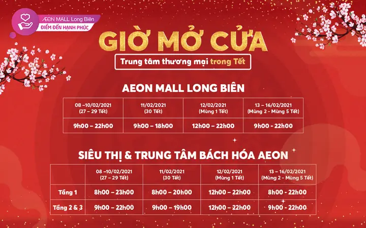 Giờ Mở Cửa Aeon Mall Long Biên: Hướng Dẫn Chi Tiết Cho Khách