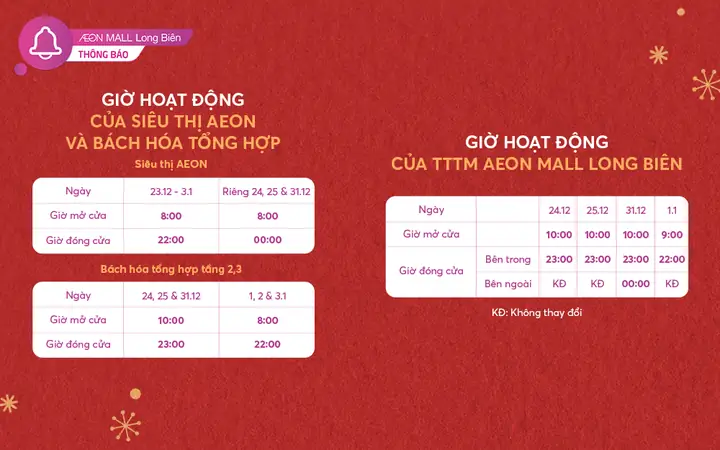 Giờ Mở Cửa Aeon Mall Long Biên: Hướng Dẫn Chi Tiết Cho Khách