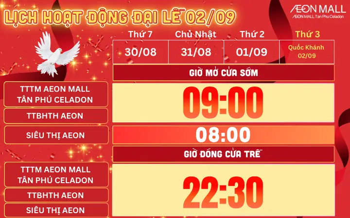 Giờ Mở Cửa Của Aeon Tân Phú Là Gì?