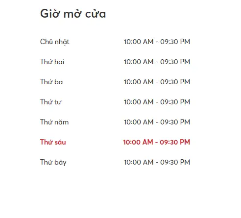 Giờ Mở Cửa Vincom Bà Triệu: Thông Tin Chi Tiết Và Lưu Ý