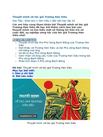 Trương Hán Siêu Và Phú Sông Bạch Đằng: Hành Trình Khám Phá Di Sản