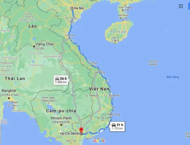 Khoảng Cách Hà Nội Sài Gòn Bao Nhiêu Km & Tuyến Đường Khoảng Cách Hà Nội Sài Gòn Bao Nhiêu Km & Tuyến Đường