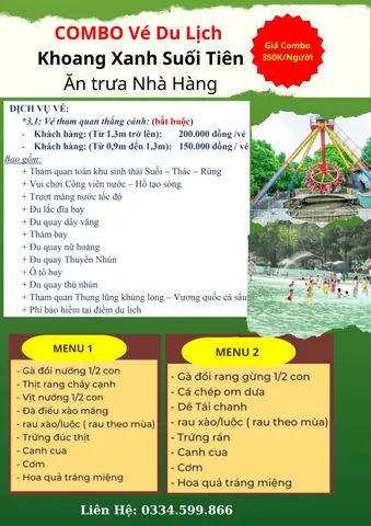 Cập Nhật Giá Vé Vào Cửa Và Các Gói Trải Nghiệm Khoang Xanh Suối Tiên