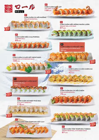 Khám Phá Menu Haru Sushi: 300 Món Sushi, Sashimi, Udon