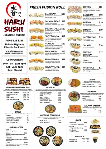 Khám Phá Menu Haru Sushi: 300 Món Sushi, Sashimi, Udon