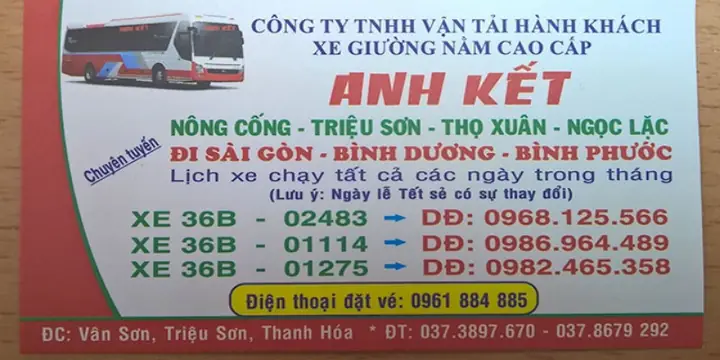 Nhà Xe Anh Kết: Số Điện Thoại, Địa Chỉ & Tuyến