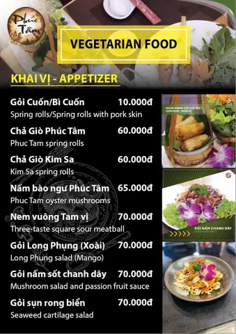 Khám Phá Thực Đơn, Giá Và Địa Chỉ Nhà Hàng Chay Phúc Tâm Cho Thực Khách