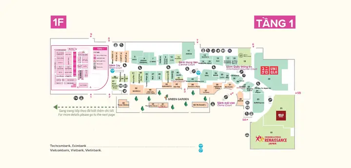Bản Đồ Aeon Mall Long Biên: Tầng, Cửa Hàng & Tiện Ích