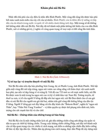 Hướng Dẫn Viết Bài Thuyết Minh Về Núi Bà Rá Cho Học Sinh