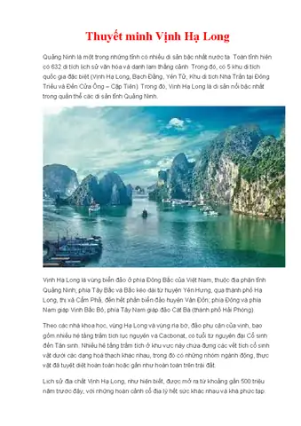 Tổng Hợp 20 Bài Thuyết Minh Vịnh Hạ Long Cho Học Sinh