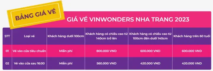 Xem Bảng Giá Vé Vinpearl Nha Trang 2024 Cho Người Lớn Và Trẻ