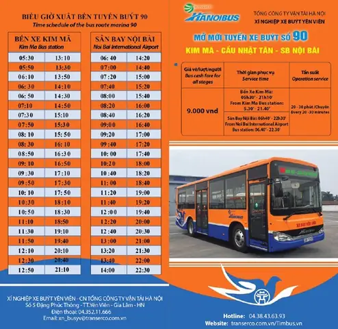 Danh Sách Xe Bus Sân Bay Nội Bài Cập Nhật Nhất