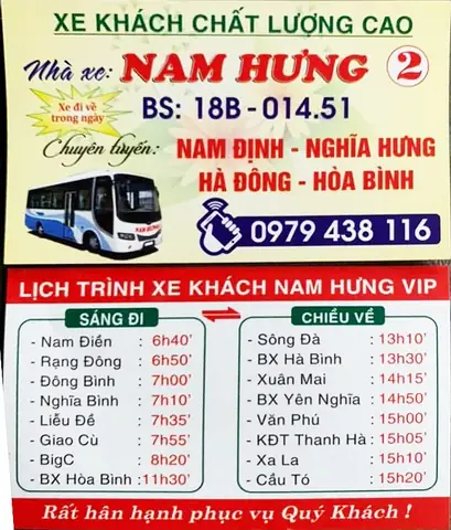 Xe Khách Nam Định → Hòa Bình: Lịch Trình, Giá Vé, Nhà Xe Uy Tín Xe Khách Nam Định → Hòa Bình: Lịch Trình, Giá Vé, Nhà Xe Uy Tín