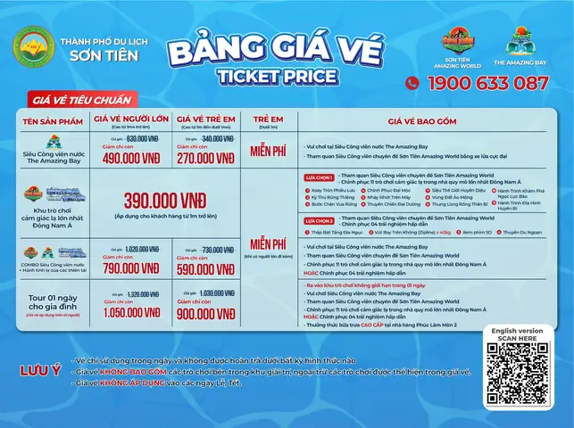 Giá Vé Công Viên Nước Sơn Tiên: Thông Tin Chi Tiết, Mức Giá Và Lưu Ý Khi Mua Vé
