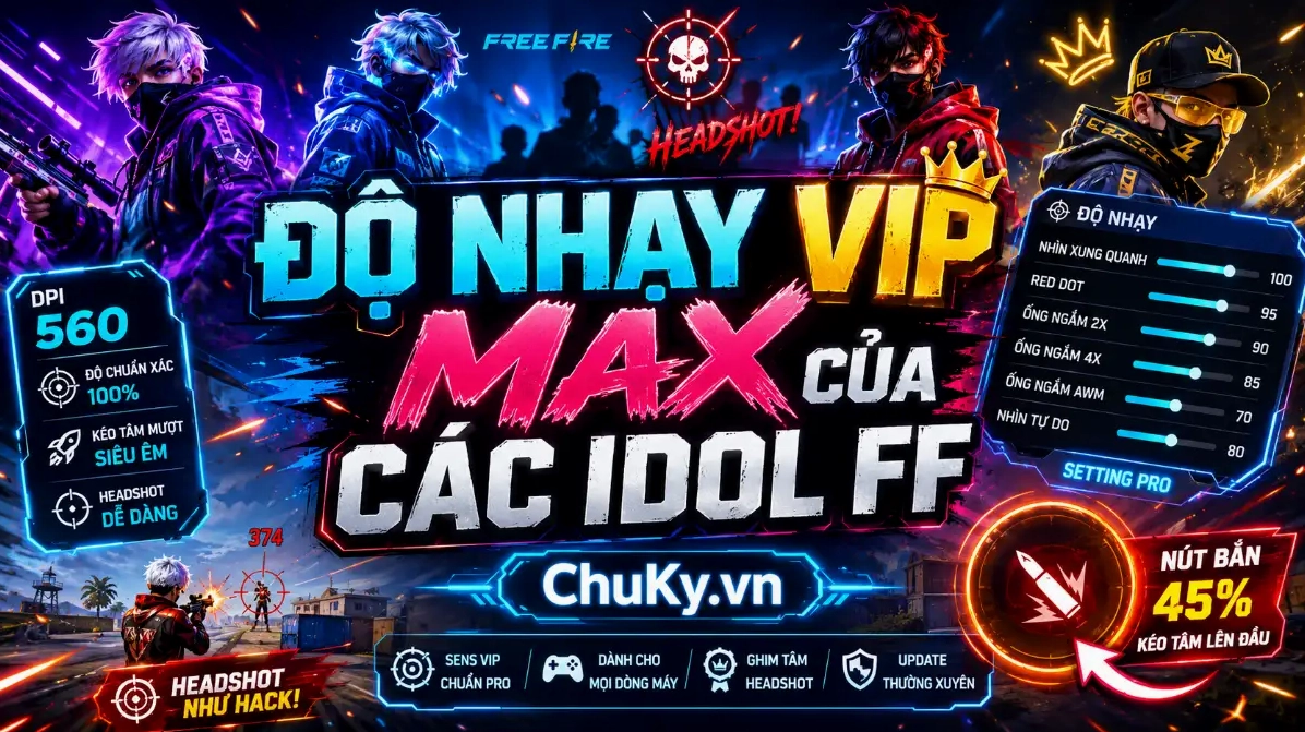 Độ Nhạy VIP Max Của Các IDol FF