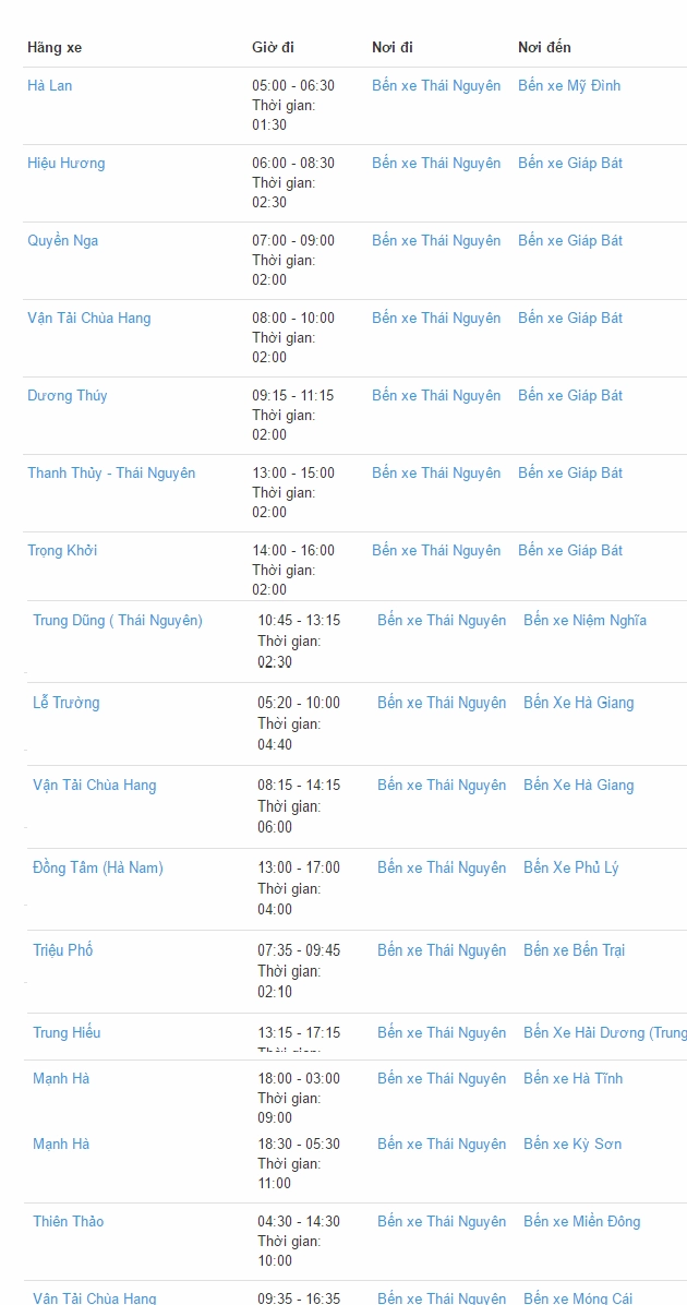 Nhà xe Thái Nguyên đi Đắk Lắk