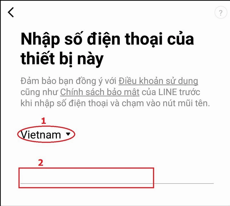 Nhập số điện thoại Việt Nam để đăng ký LINE 2024