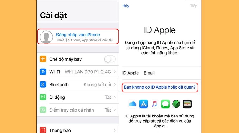 Tiến hành quá trình tạo tài khoản iCloud mới
