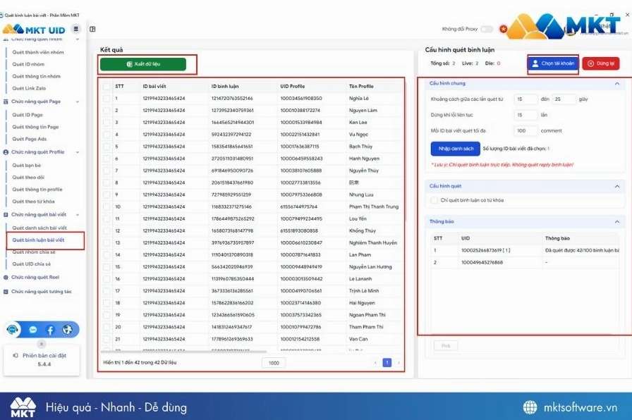 Các bước lấy UID Facebook người bình luận bài viết bằng MKT UID