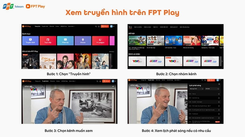 Cách xem truyền hình trên FPT Play