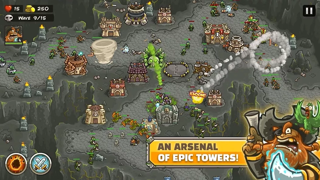 Chiến thuật phòng thủ trong Kingdom Rush Frontiers Mod Apk