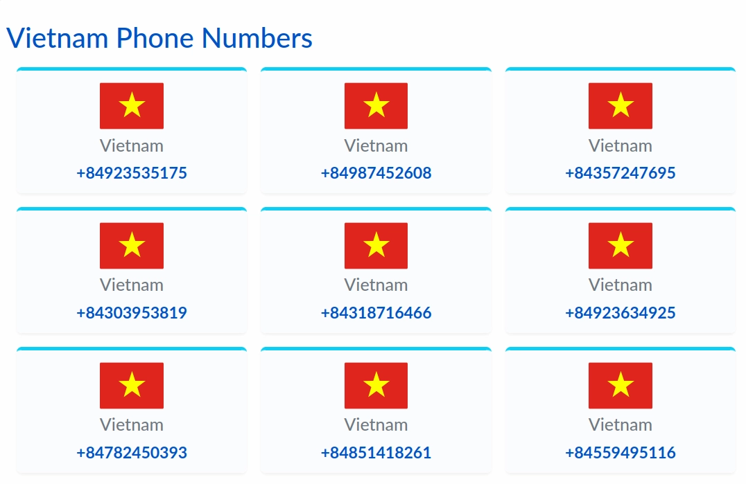 Chọn quốc gia để nhận số điện thoại ảo