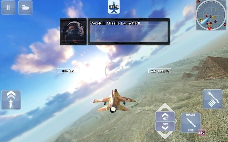 Dàn chiến cơ hùng mạnh trong Fox One Special Mission MOD APK
