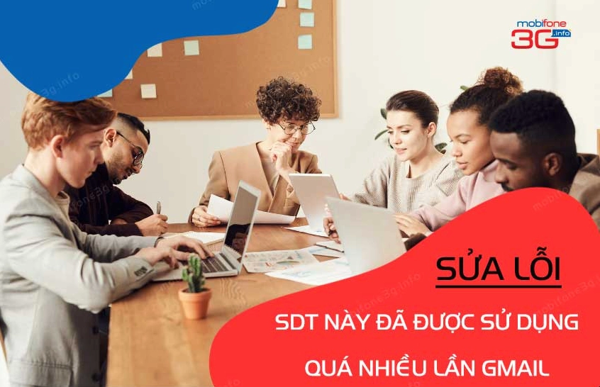 Điện thoại hiển thị thông báo lỗi Gmail đã dùng số quá nhiều