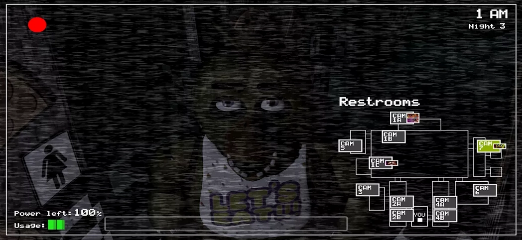 Five Nights at Freddy’s — giao diện camera an ninh