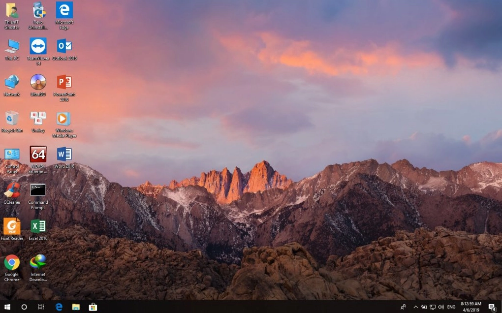 Giao diện Ghost Windows 10