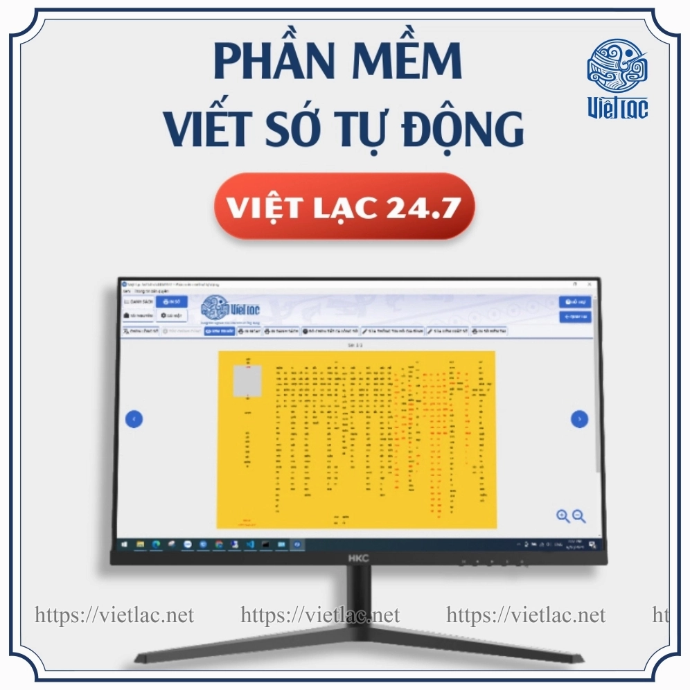 Giao diện phần mềm viết sớ Việt Lạc 247