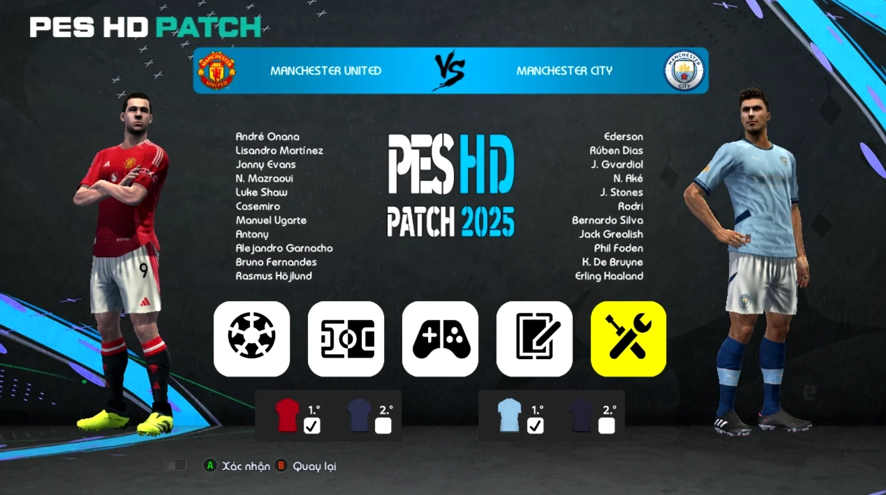 Giao diện trò chơi PES 2013