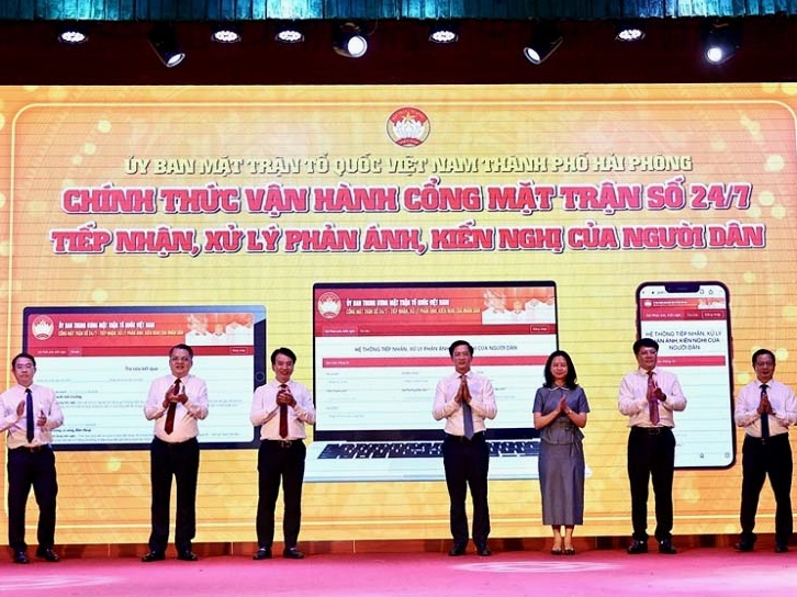 Hải Phòng vận hành Cổng Mặt trận số 24/7 tiếp nhận phản ánh của người dân