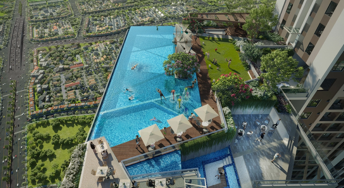Hồ bơi tại Picity Sky Park - Minh họa tiện ích cao cấp
