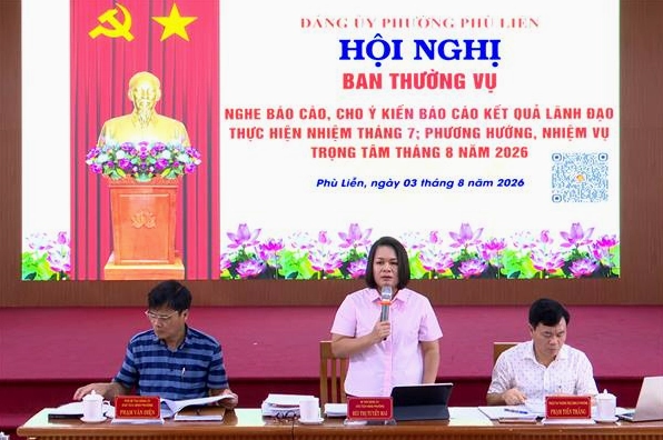 Hoạt động của Đảng ủy phường Phù Liễn tháng 8/2026