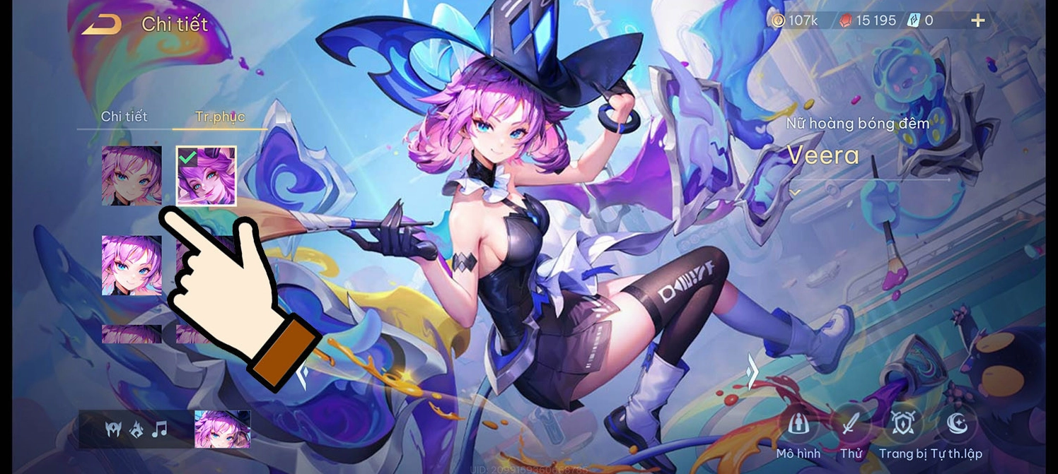 Kết quả sau khi mod skin