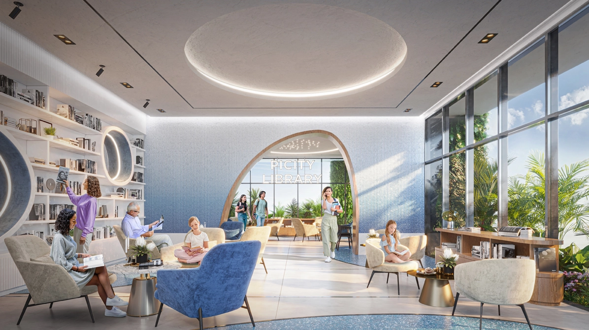 Không gian thư viện tại Picity Sky Park - Minh họa tiện ích