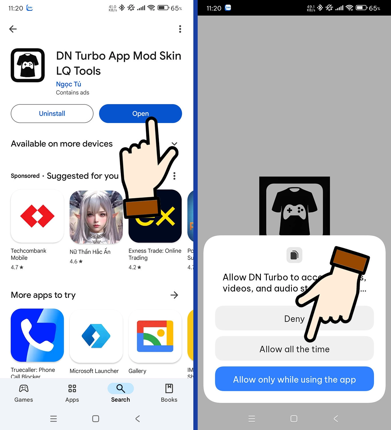 Minh họa quá trình mod skin