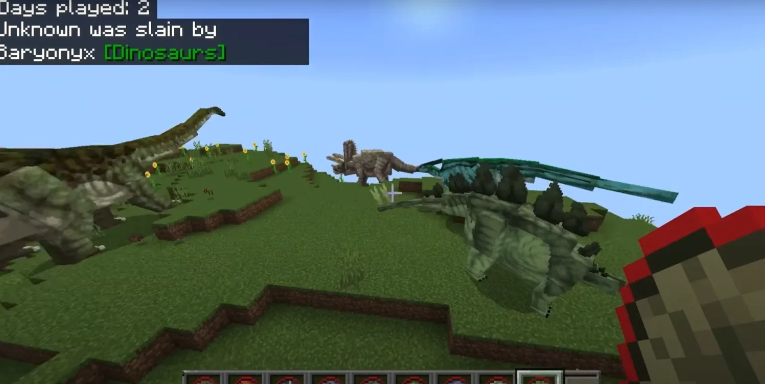 Mô tả công viên khủng long trong Minecraft với mod L