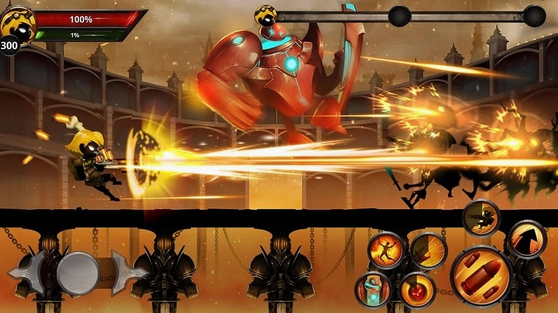 Nhân vật anh hùng trong Stickman Legends Mod APK