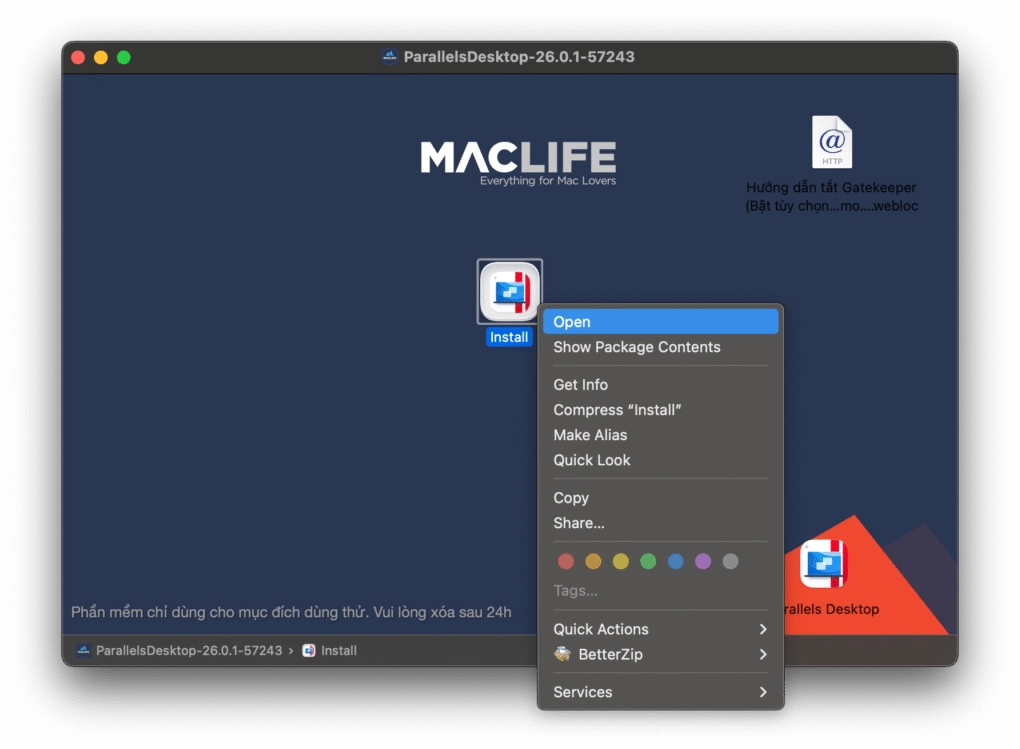Parallels Desktop 26 – Bản chính thức, 1 click install cực dễ