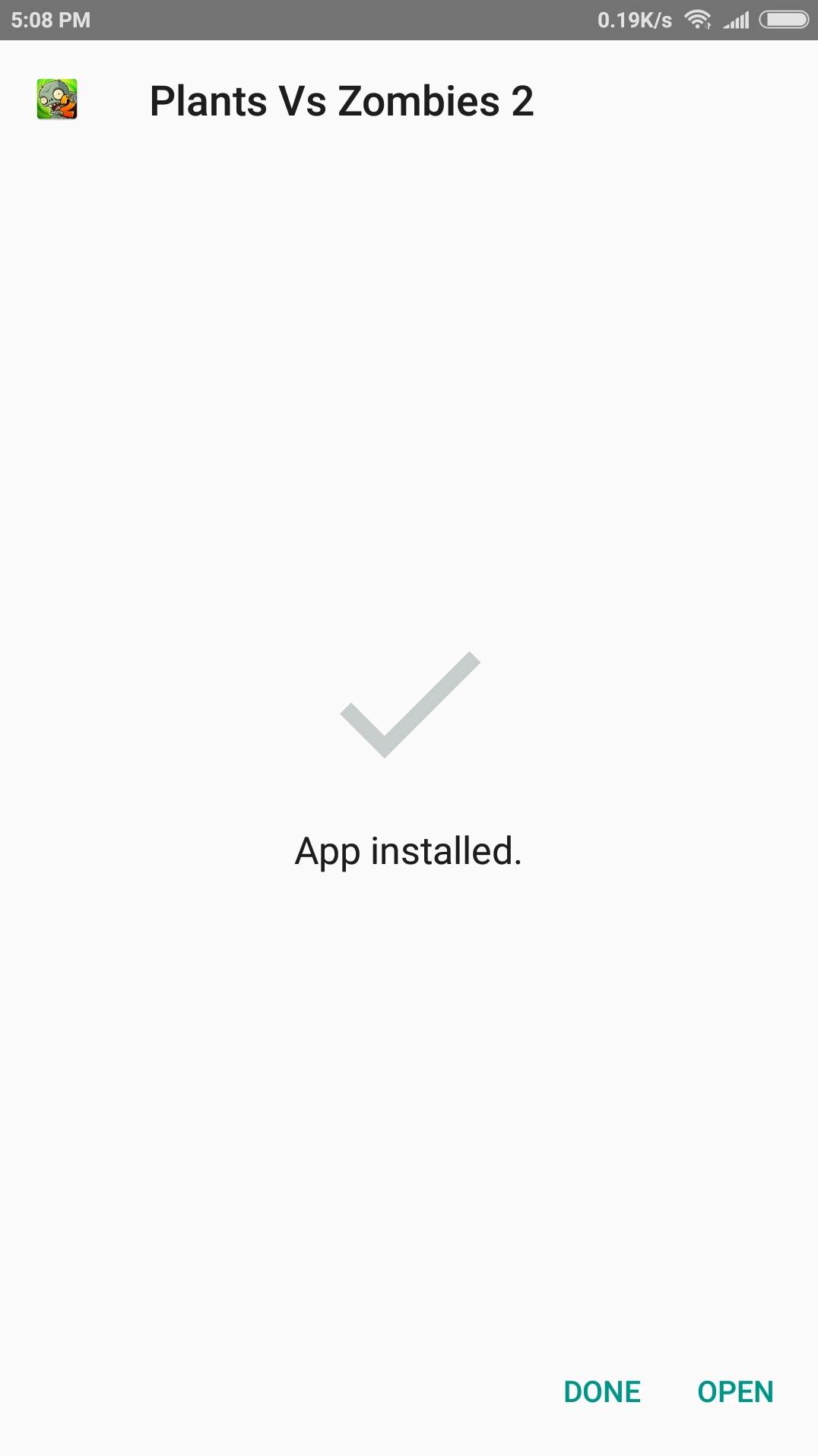 Plants vs Zombies 2 APK: Đã cài đặt thành công