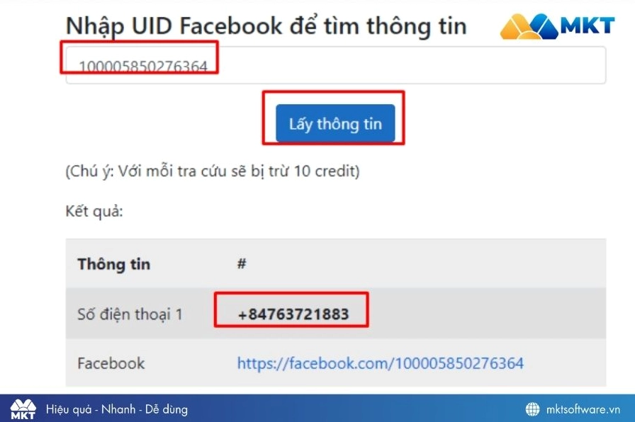 Quét UID ra số điện thoại
