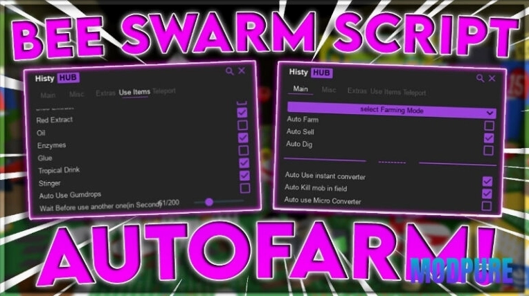 Tổng quan về giao diện hack Bee Swarm Simulator